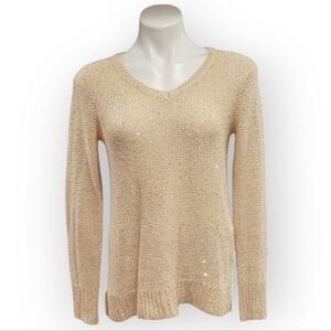 Apt 9 Womens Medium Vneck Knit Sequins Sweater